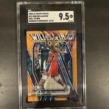 2020 Mosaic Zion Williamson Orange Fluorescent /25 Will To Win SGC 9.5