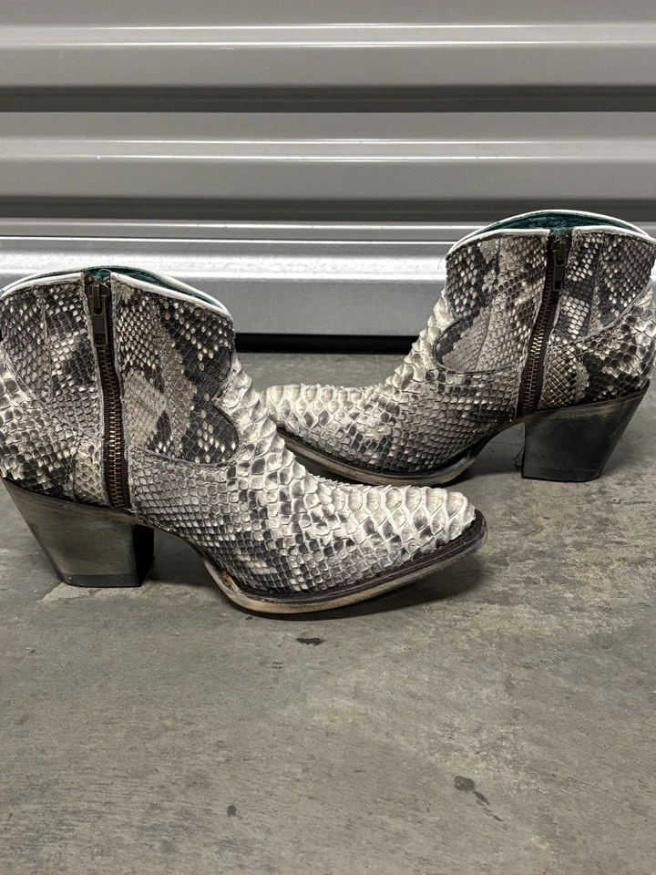 Botas de couro genuíno Coral Booties Python (7) - Imagem 4 de 4