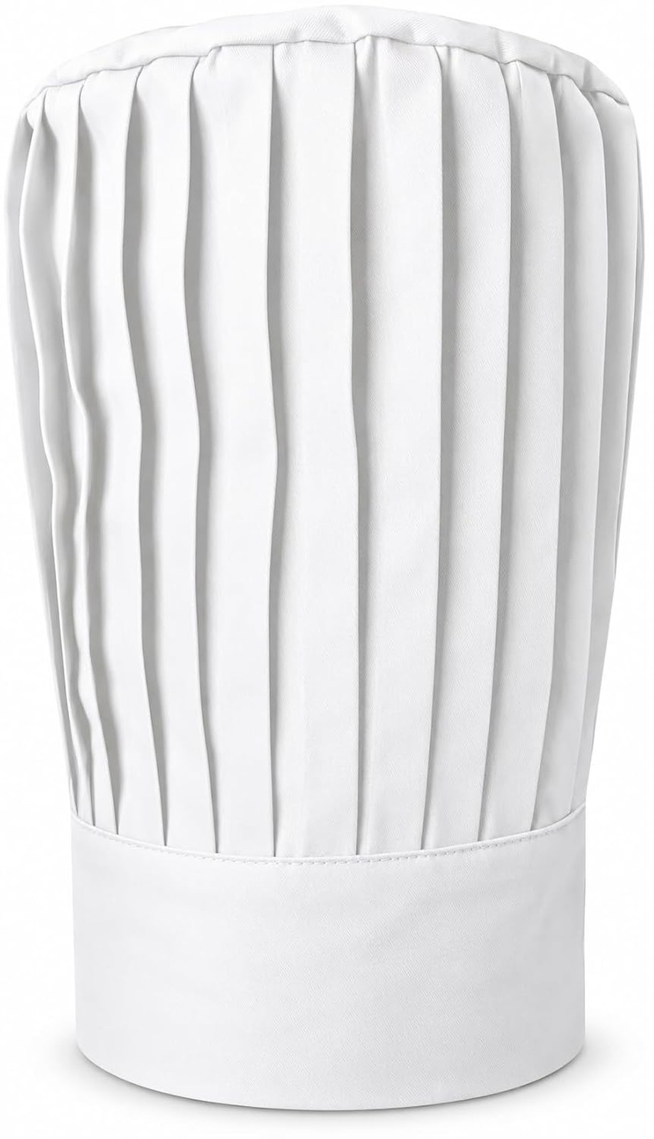 Chef Hat Pleated Tall Adjustable 12 Inch White Polyester Cotton Cooking Grilling