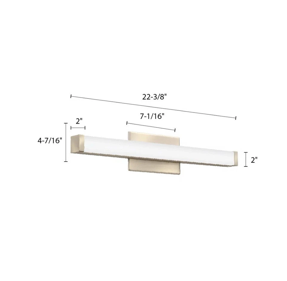 "Nuevo tocador de barra de baño LED Lithonia de $113 níquel 22""" Foto 3 de 3