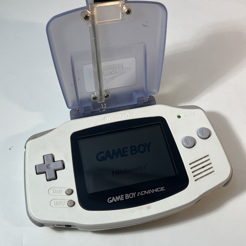 Nintendo Game Boy Advance GBA White Console w Lamp - No Batt Cover Tested Works