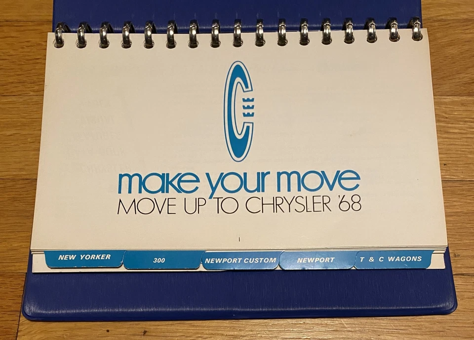 Libro de datos de concesionario Chrysler 1968 68 álbum Mopar 300/New Yorker/Newport Foto 2 de 4