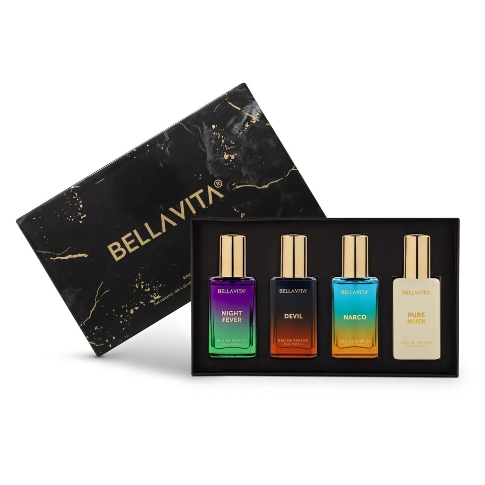 BELLA VITA | Set de regalo de perfume de larga duración para hombre y mujer | 4x20ML | Aromas Foto 3 de 4