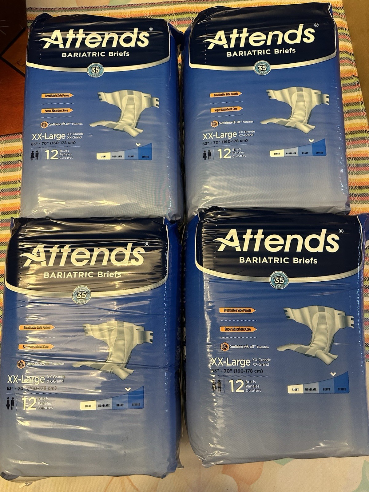 Attends Bariatric Incontinence Briefs XXLarge DD50 Heavy-Severe  63-70” 48 Total