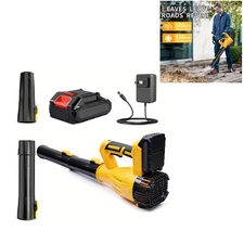 Electric Handheld Turbo Air Cordless Leaf Blower Battery & Charger Cleaning Tool