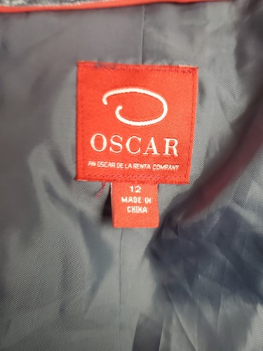 Oscar by Oscar de la Renta Blue Double Breasted Coat Size 12 Belt 3/4 length... - Picture 14 of 14