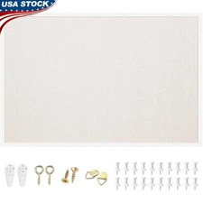 Linen Cork Board 24x36 W/ Wood Frame Multifunctional Wall Display Home Office US