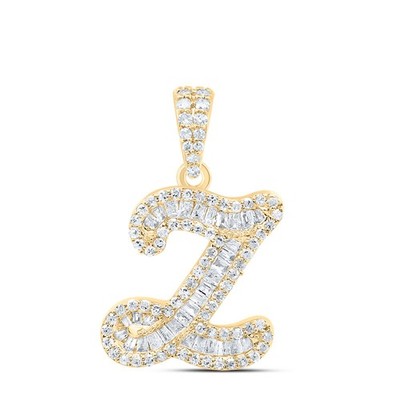 10k Yellow Gold 1.49g 0.39CTW Natural Diamond Initial ''Z'' Pendant Alphabet Charm