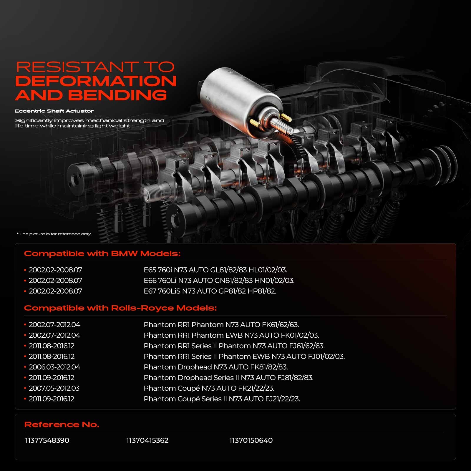 Valve Motor Timing Actuator for BMW 760i 760Li 760LiS Rolls-Royce Phantom Coupé
