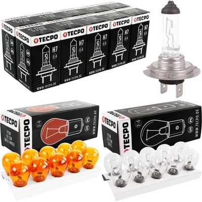 TECPO AUTOLAMPEN SET 30-TEILIG H7 55W GLÜHBIRNE BLINKERBIRNEN BREMSLICHT 12V 21W - Bild 1 von 4