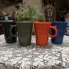 4 Fiesta Bistro Latte Ring Handle Mugs Coffee Cup FIESTA WARE HLC Set 4.