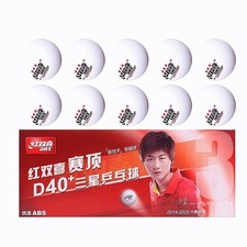 10PCS DHS Table Tennis Ball 3 Star ABS D40mm,ITTF Approved,White
