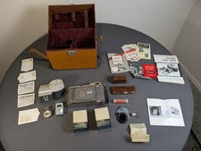 Vintage 1950s Polaroid Land Camera Model 80 Case Manuals Unopened film more