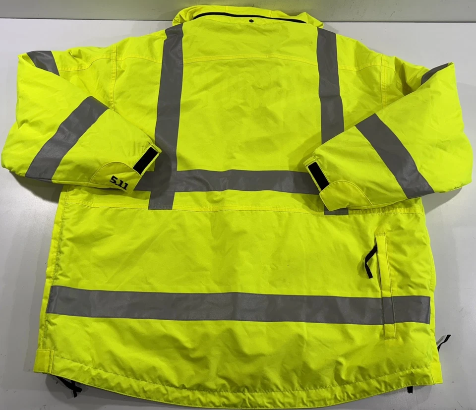 NWOT 2XL 5.11 TACTICAL MENS 3-IN-1 PARKA JACKET HIGH VIS YELLOW 48033 W/ BLEMISH - Image 3 of 4