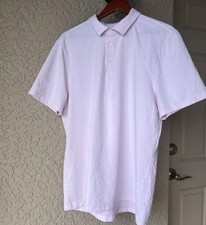 Lululemon Pink Evolution Polo Shirt Short Sleeve Size Large Mens Golf Stretch