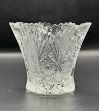 VTG Small Cut Crystal Rose Vase Showcasing A Classic American Directoire Style