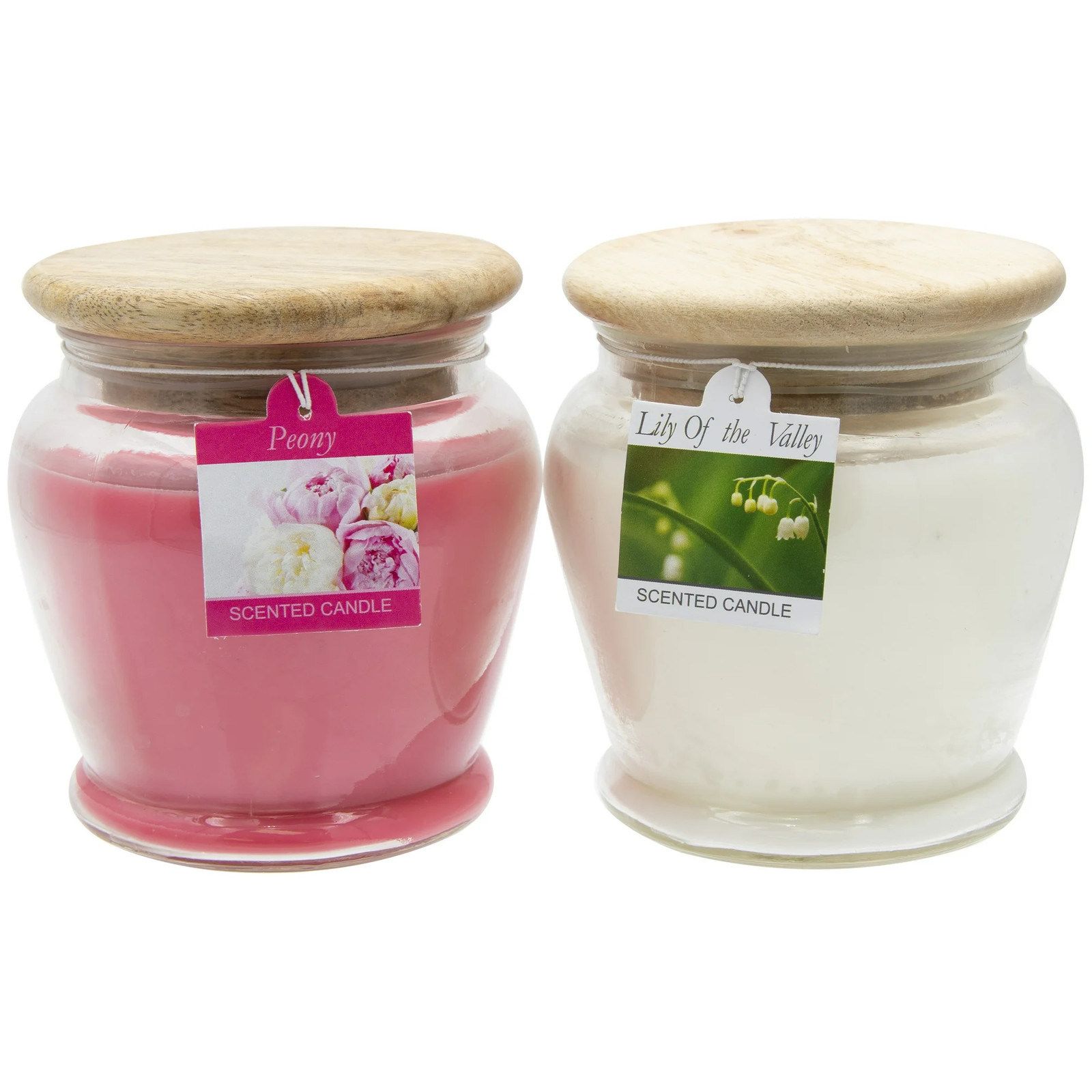 Garden Delights, 12 унций. Свеча в банке с белым ландышем и розовым пионом