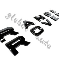 Front Hood/Rear Trunk Emblem For Range-Rover Letters Nameplate Badge Gloss Black