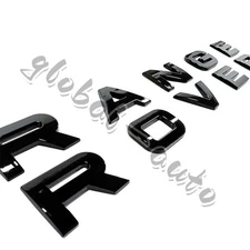 Front Hood/Rear Trunk Emblem For Range-Rover Letters Nameplate Badge Gloss Black