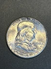 1958 50C Franklin Silver Half Dollar-AU