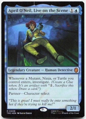 Foil April O'Neil, Live on the Scene (Surge Foil) 9 NM Commander: Teenage Mutant