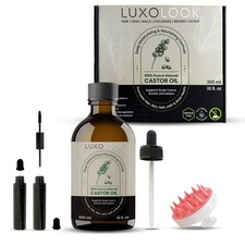 Pure Castor Oil - Cold Pressed 100 Castor Oil for Hair Growth, Skin, Eyebrows...