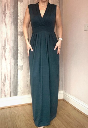 Peruvian Connection Pima Cotton Dark Teal Sleeveless Maxi Dress Size Large
