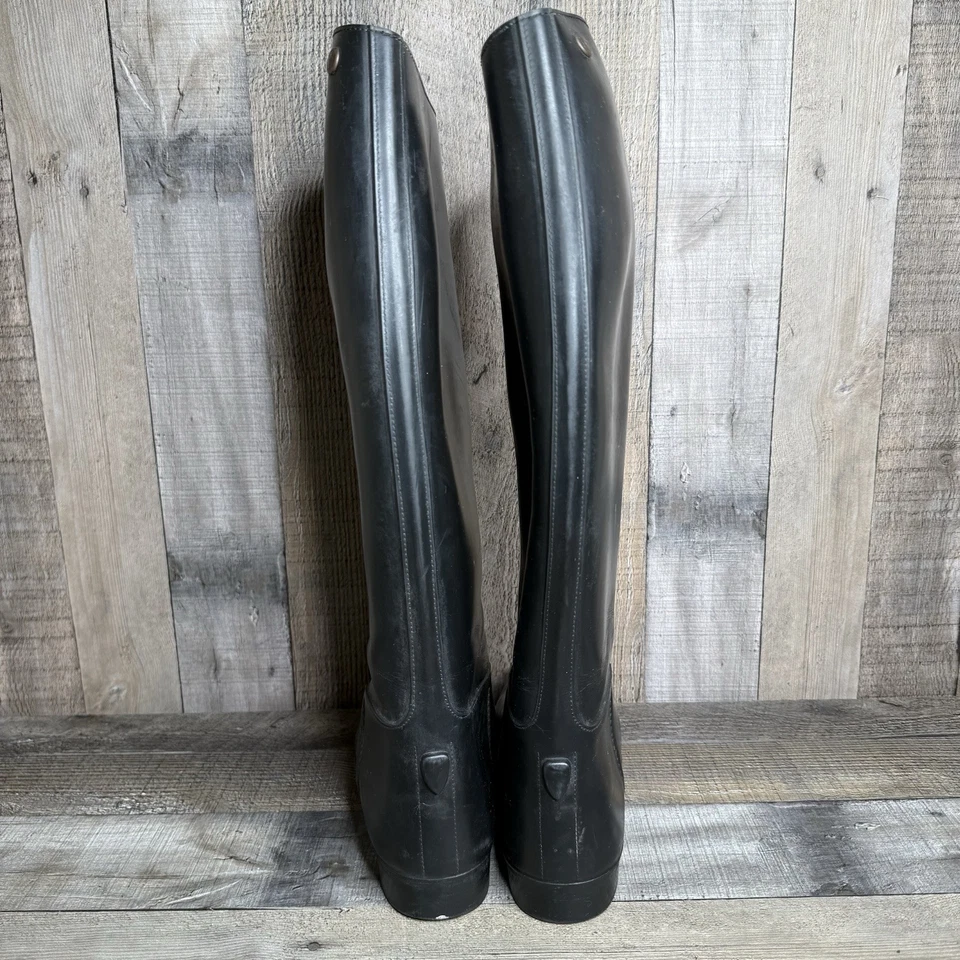 Womens Wembley Vintage Black Rubber Equestrian Riding Tall Boots Size EU 38 / S - Image 4 of 4