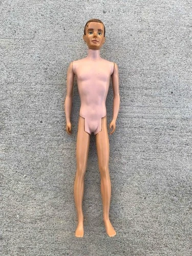 Vintage 1960's Mattel Ken Flocked Hair Straight Leg Doll Japan Patent Pending