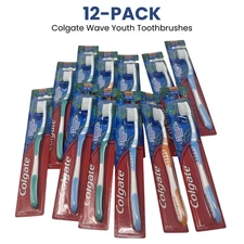 Colgate Wave Youth Toothbrushes, Ultra Compact Head, Ages 8+ Years, Soft