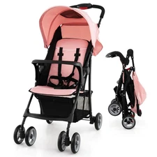 Foldable Lightweight Baby Stroller Kids Travel Pushchair 5-Point Safety System
