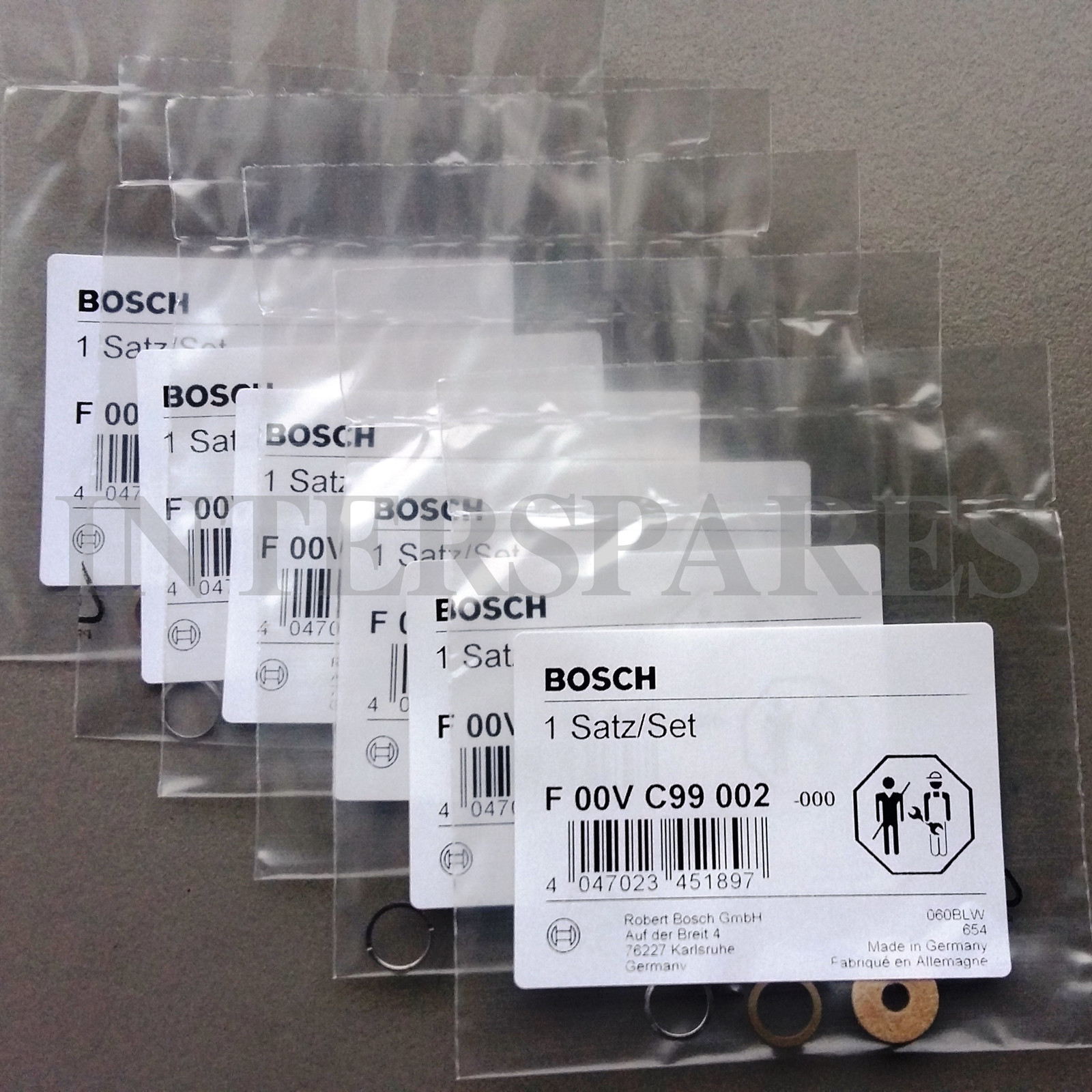 BOSCH diesel common rail injector gaskets seals kit F 00V C99 002 x 6pc