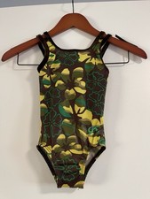 GK Gymnastic Leotard Size Child XS Hawaiian Print Multicolor
