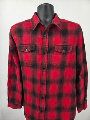 Field & Stream Flannel Shirt Large Red Plaid Outdoor Long Sleeve Thermal Pocket