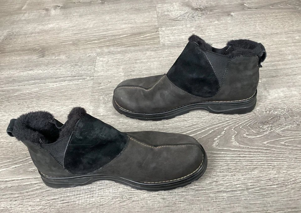 Columbia Ingleside Mujer Talla 9 Negro Cuero Nobuck Botines Omni Grip Foto 4 de 4