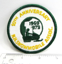 Vintage 1979 New Hampshire Snowmobile Assn Patch 10th Anniversary Tilton Nh