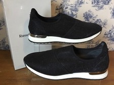 Russell & Bromley Stretchout Black Sparkly Stretch Fabric Sneakers EU 40 UK 7
