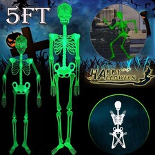 5ft Luminous Halloween Hanging Skeleton Decor Glow-in-The-Dark Party Bar Wall