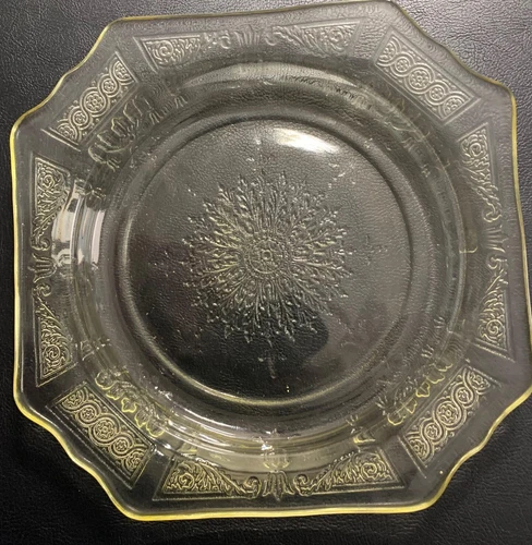 Princess Depression Glass 5.5" plate - Yellow - Hocking Glass Co. --a