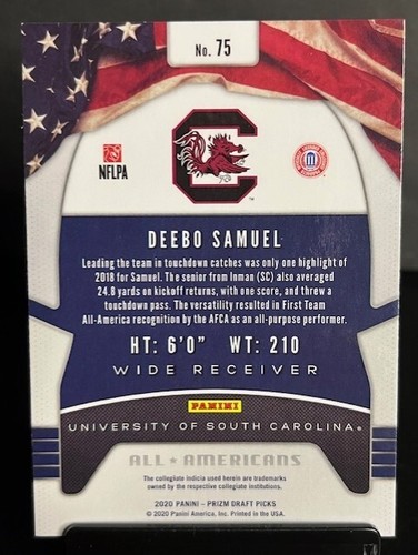 2020 Prizm Draft All-Americans Deebo Samuel #75 Commanders Gamecocks - Bild 2 von 2
