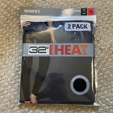 32 Degrees Heat Women's Base Layer Pant Black 2 Pack Medium Size 28-30 NEW