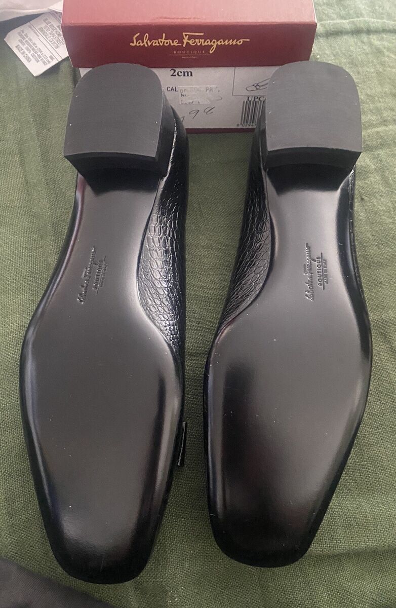 Salvatore Ferragamo Boutique Vara ? Nero Calf Croc Prt Salvatore Ferragamo Boutique Vara ? Nero Calf Croc Prt