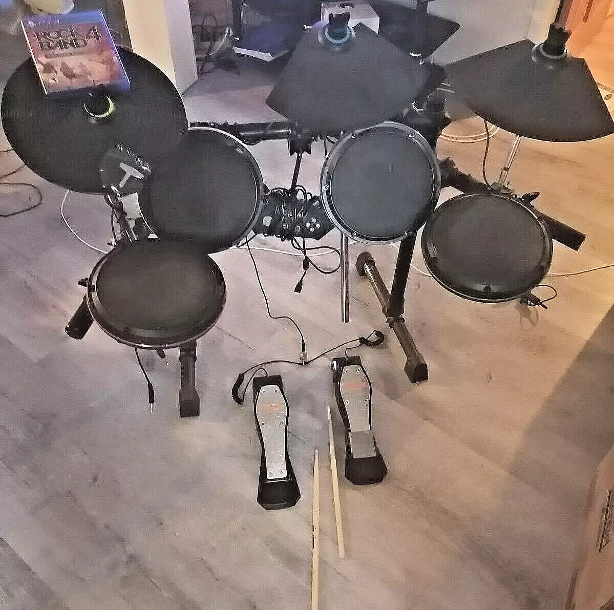 PS3 PS4 Rock Band 4 Drummer Drums Rocker Ion Rockband 3x Cymbals Double Pedal
