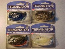 4 NEW Terminator Pro Jigs Weedless Skirted Bass 1/2 OZ Fishing HOOK SWIM flippin