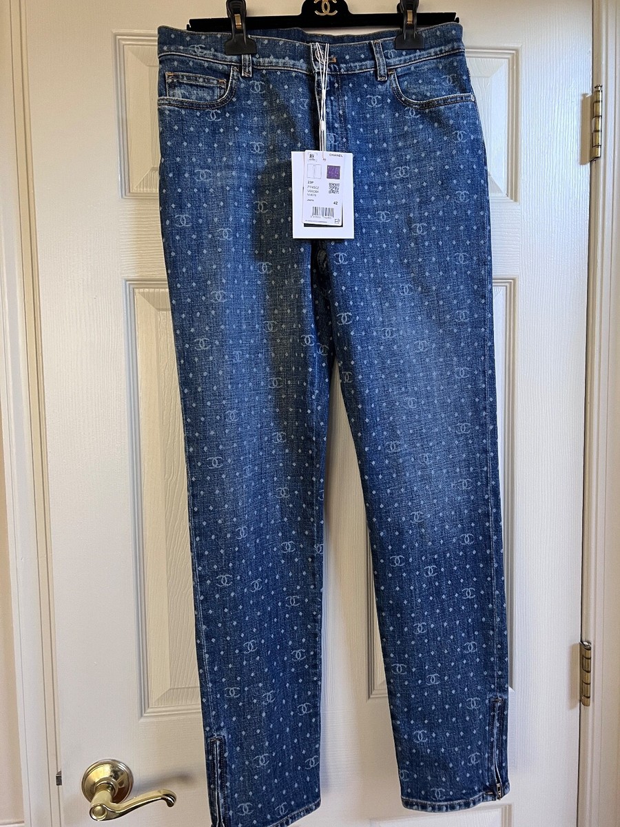 デニム素材がCUTE!!【CHANEL】CCロゴ デニムカチューシャ Chanel 23P NEW TAGS BLUE CC LOGO JEANS PANTS CC button CC