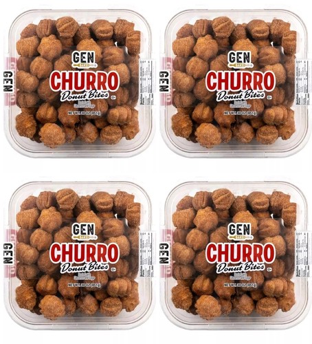4 PACK - Gen Bake Churro Donut Bites Dusted With Cinnamon And Sugar 30 Oz