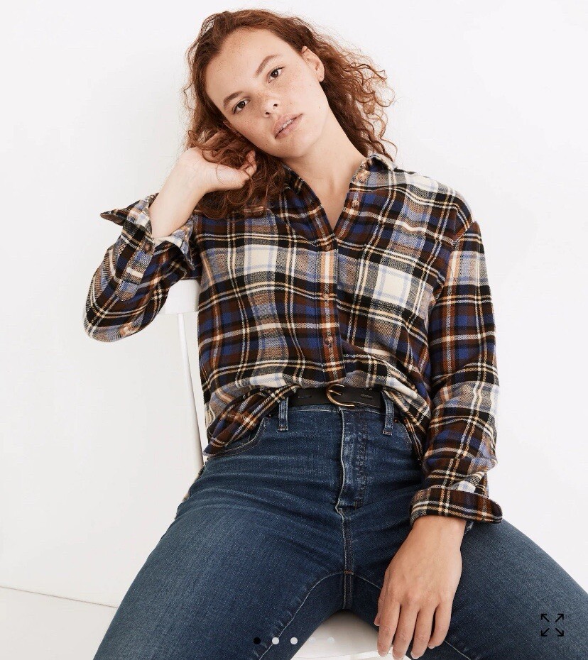 Madewell Flannel Oversized Ex-Boyfriend Shirt in Fuller Plaid Women S