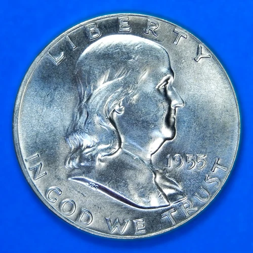 1955 FRANKLIN HALF DOLLAR 50C SILVER PHILADELPHIA MINT UNCIRCULATED