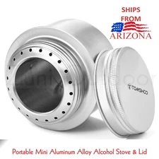 Outdoor Camping Alcohol Stove Portable Hiking Cooking Burner w/Lid SHIPS ARIZONA