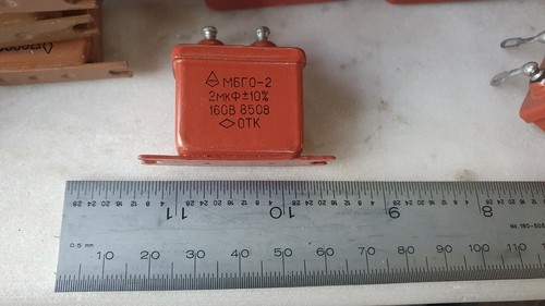  Capacitor MBGO-2 160 V 2.0 uF USSR NOS Lot 2pcs+ - Picture 1 of 3